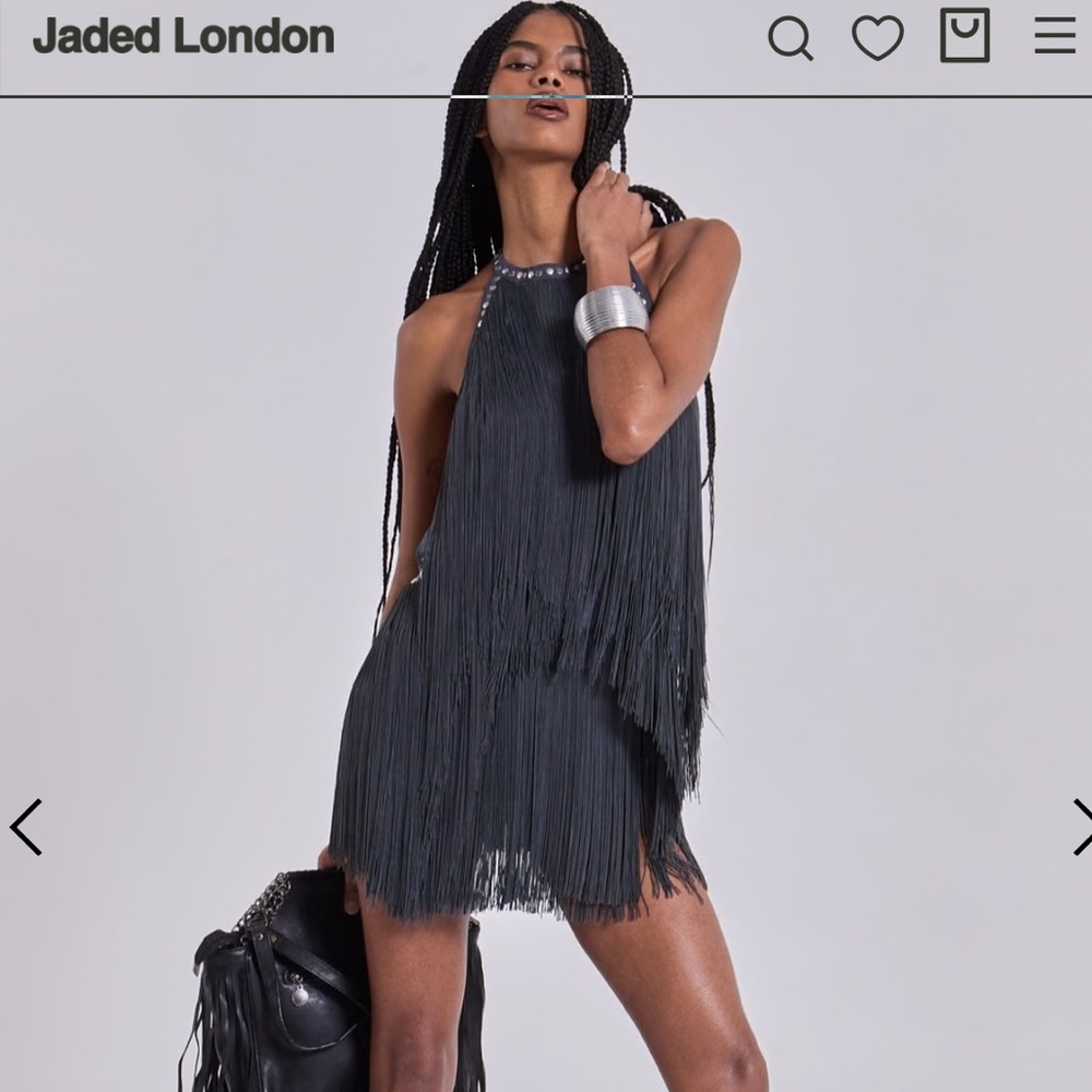 Jaded London Vadra Backless Fringe Mini Dress